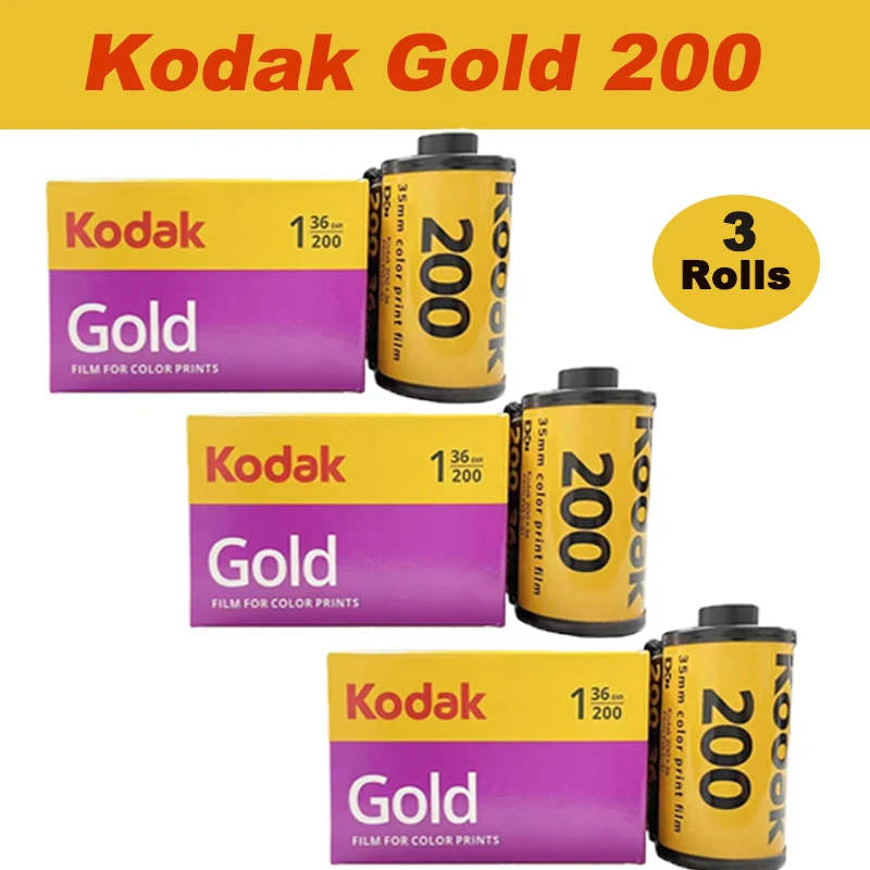 KODAK Gold 200 1-10Rolls For 35mm Film 36 Exposure Per Roll Fit For Kodak M35/M38 Camera 36EXP Negative Film For 135 Camera