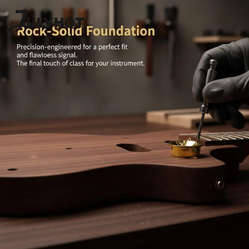 Round Socket Electric Guitar Audio Output Jack Plate Socket Guitar Jack Electric Bass Output Guitar Accessories