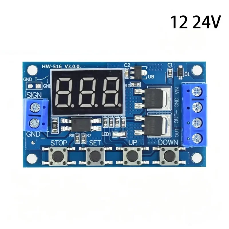 Trigger Cycle Timing Delay Switch Circuit Dual MOS Tube Control Board Replace Relay Module 12V 24V