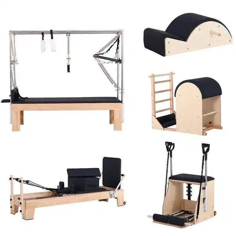 Pilates Chair Reformer Cadillac Ladder Barrel Cadillac Trapeze Corrector Maple Wood Pilates Equipment Set