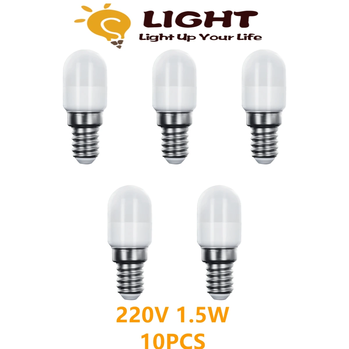 10PCS LED refrigerator bulb AC220V 1.5W E14 glass material bright and warm white light suitable for range hood and chandelier