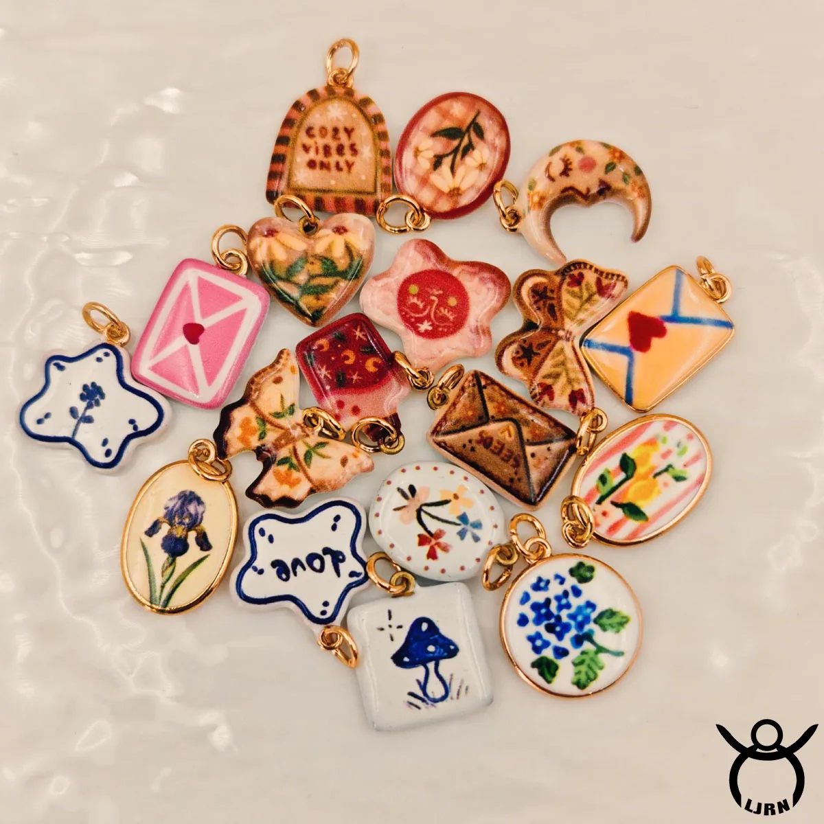 2025 New Ceramic Stainless Steel INS Colorful Painting DIY Accessories Enamel Necklace Jewelry Making Pendant Accessories