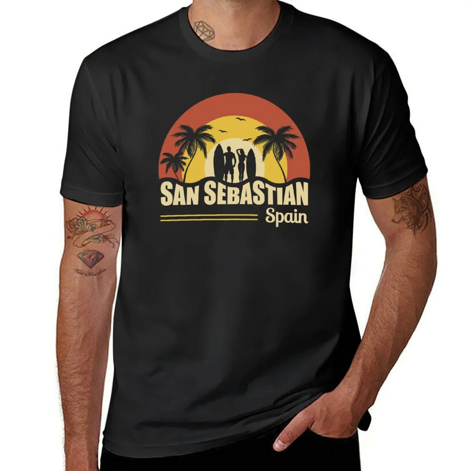 

San Sebastian Spain Popular Summer Surf Spot T-Shirt sublime customizeds heavy weight t shirts for men