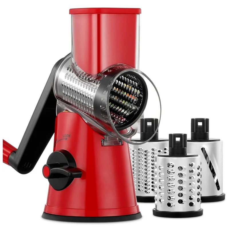 

【Home-Accessories】Cheese Shredder Grater Rotary With Handle, Rotary Cheese Grater For Vegetable Mandoline Slicer Shredder