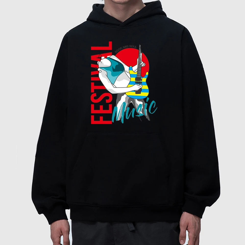 

2024 new leisure love music festival letter printed men's hoodie casual street hoodie autumn and winter fashion casual hoodie