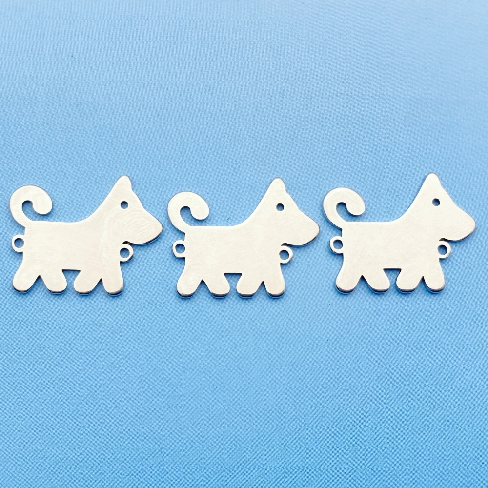 10Pieces Tiny Puppy Dog Bracelet Charm Handmade Earring Accessories 20*17mm Pet Dogs Charms Jewelry Stainless Steel