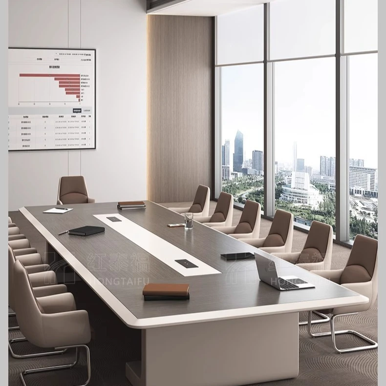High-quality Paint Conference Long Table High-end Creative Conference Room Large Fashion Strip Meeting Negotiation