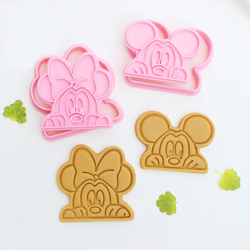 Cheery Mouse Press Cookie Cutter Plastic Biscuit Baking Fruit Knife Kitchen Cake Mold Tools Strips Embossing Printing