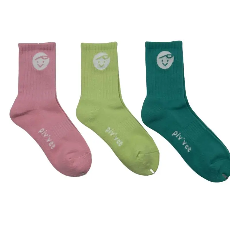 Pivvee 2024 New Women's Golf Socks, Casual and Comfortable, Towel Bottom, Versatile, Smiling Short Socks