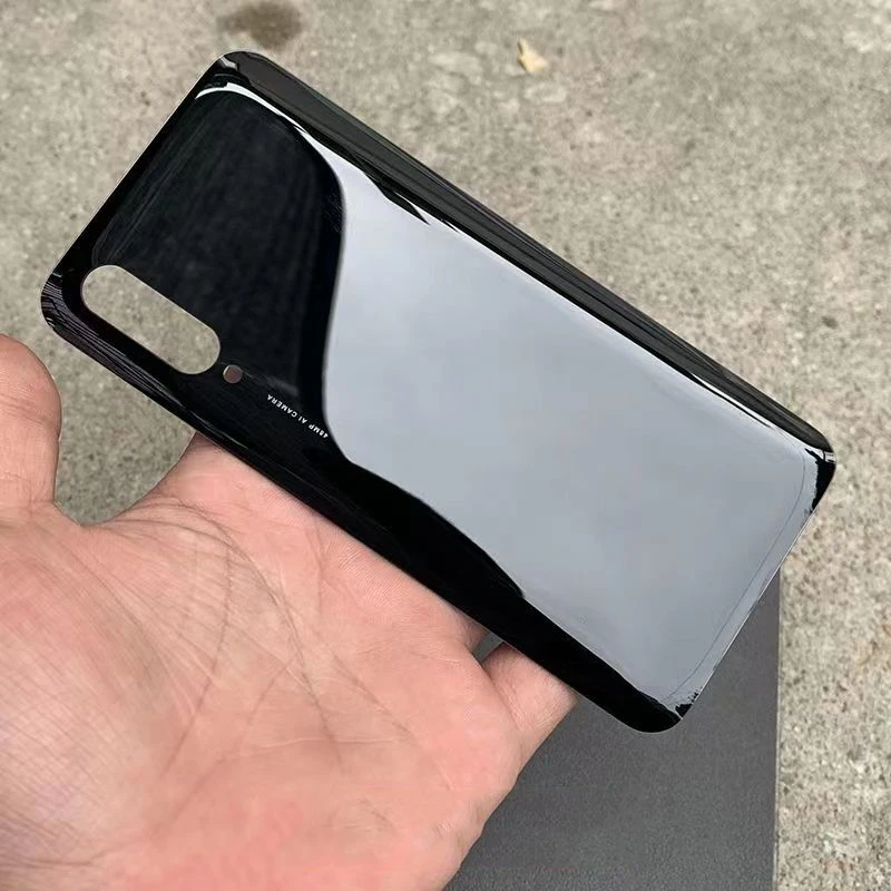 For Xiaomi Mi 9 Back Battery Cover Redmi Rear Housing Door Glass Panel Case Replacement Parts + with camera lens+With Logo For