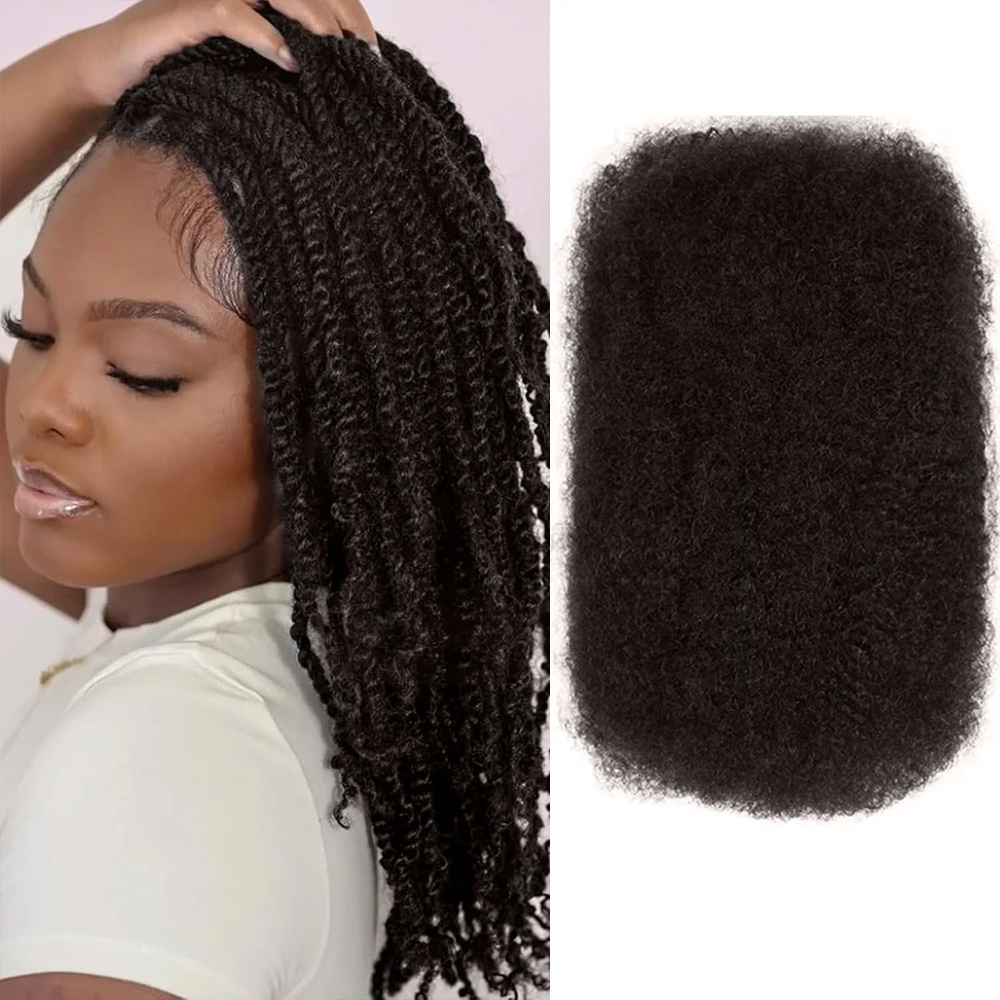 

1 Bundle 50g Afro Kinky Curly Braiding Bulk Hair For Mini Braiding Twists，Afro Kinkys Bulk Synthetic Hair For Micro Spring Twist