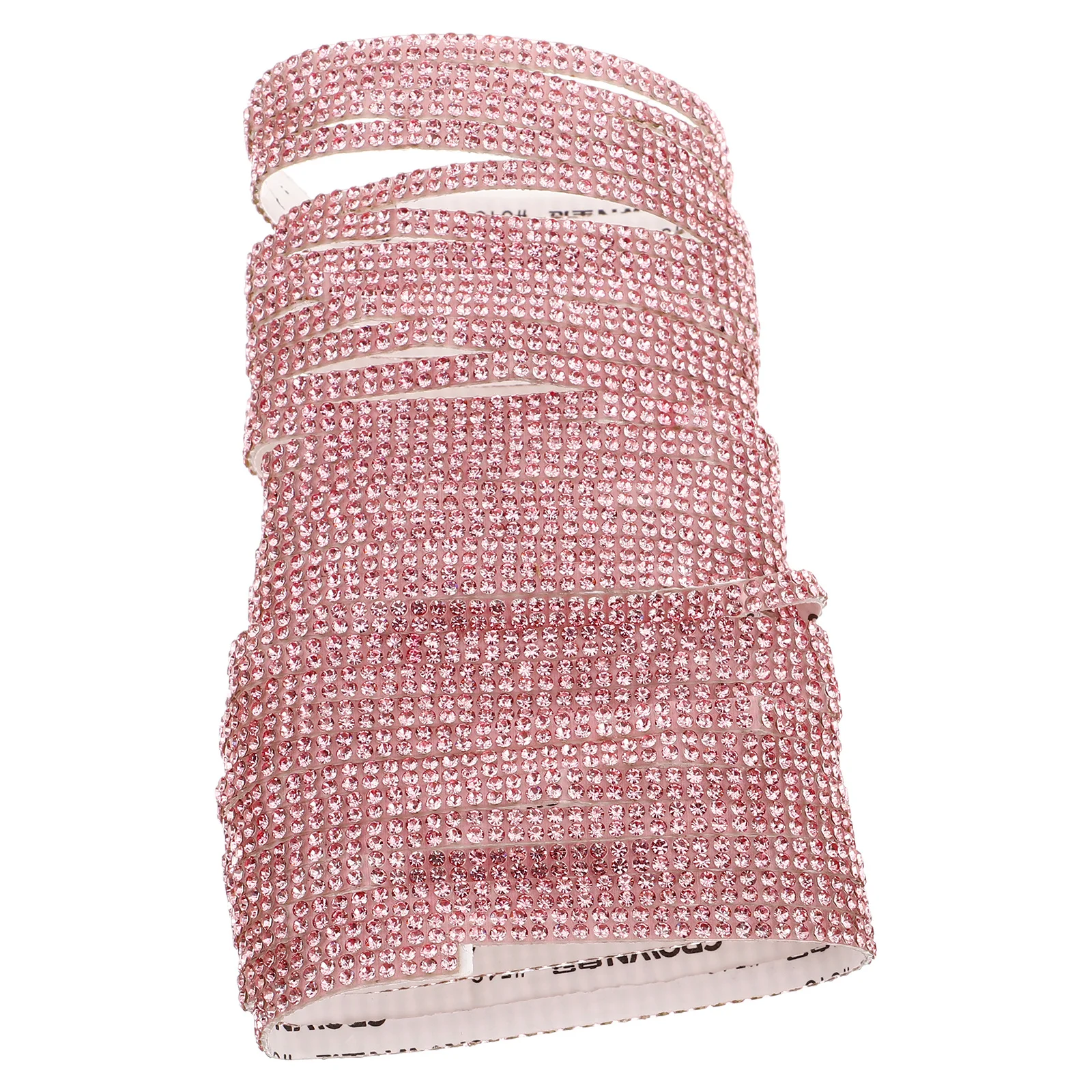 

Pink Double Row Crystal Rhinestone Ribbon Roll Self Adhesive Diamond Strip Glitter Bling Car Decoration DIY Craft Rhinestone