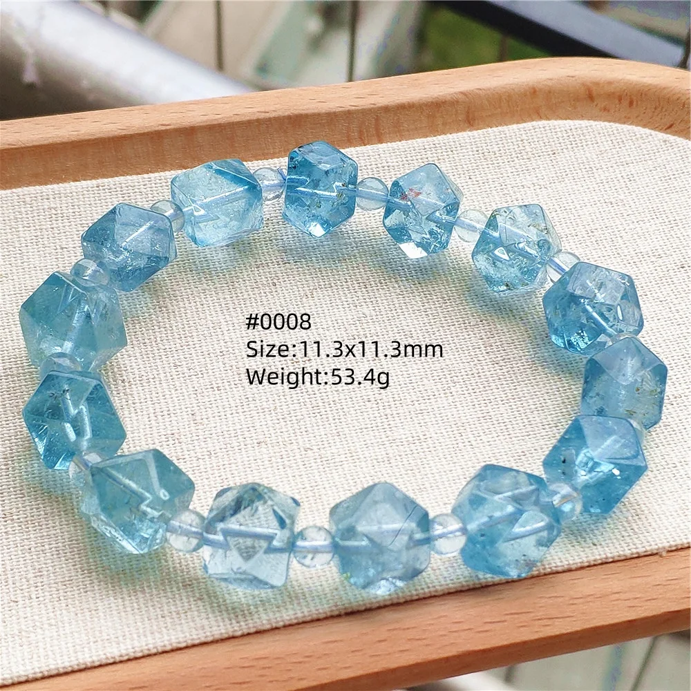 

Natural Blue Topaz Beads Bracelet Jewelry Woman Men Healing Diamond Clear Faceted Beads Genuine Topaz Fashion GIft AAAAAA