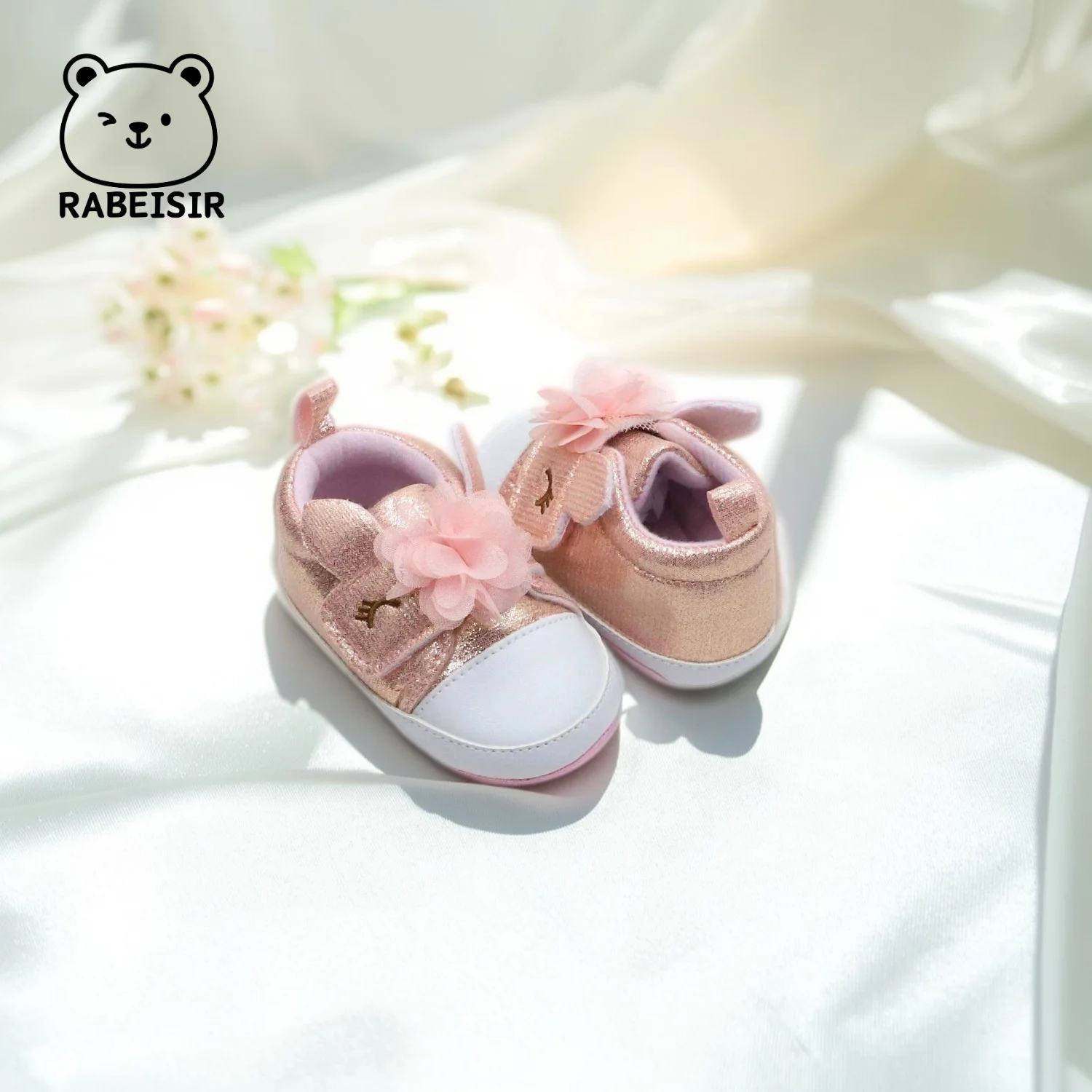 أحذية RABEISIR للأطفال، أحذية الأميرة، أحذية المشي للأطفال من عمر 6 إلى 12 إلى 18 شهرًا، نعل ناعم قابل للتنفس