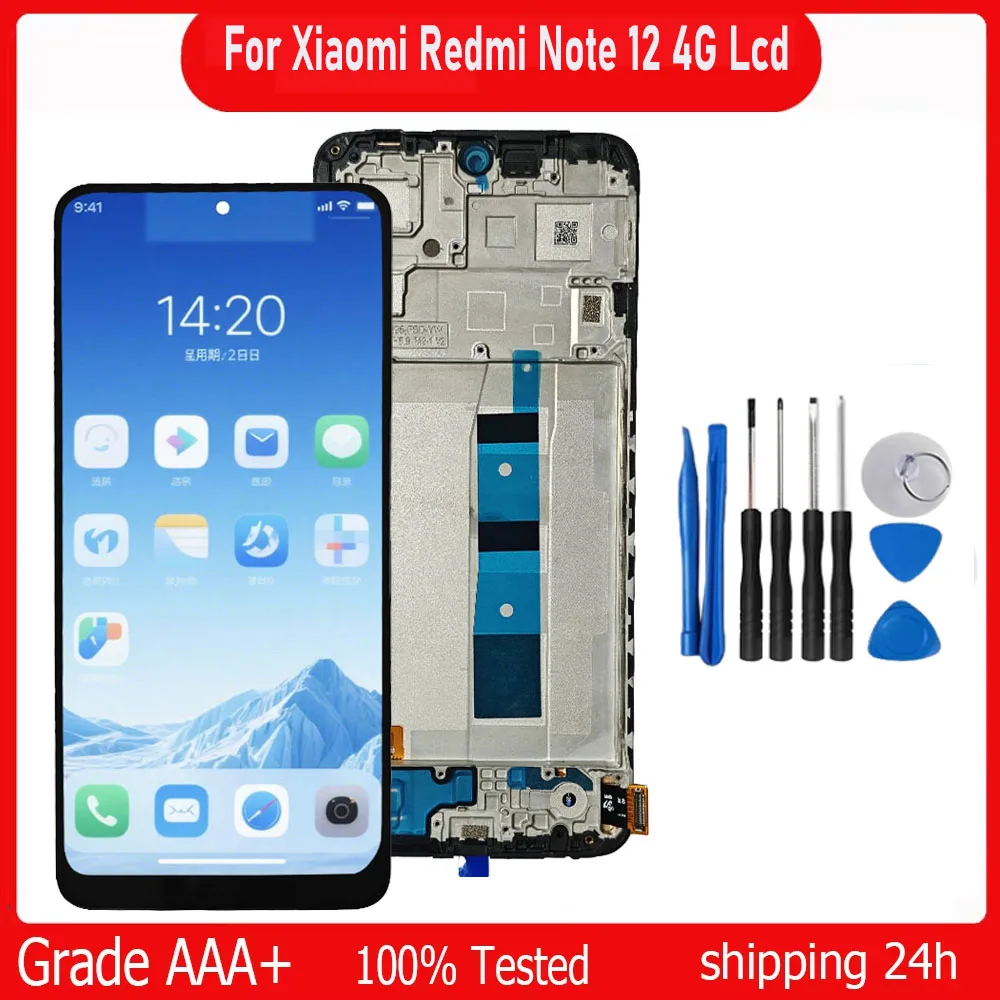 AMOLED Note12 Screen for Xiaomi Redmi Note 12 4G lcd 23021RAAEG 23021RAA2Y Display Touch Screen Digitizer Assembly