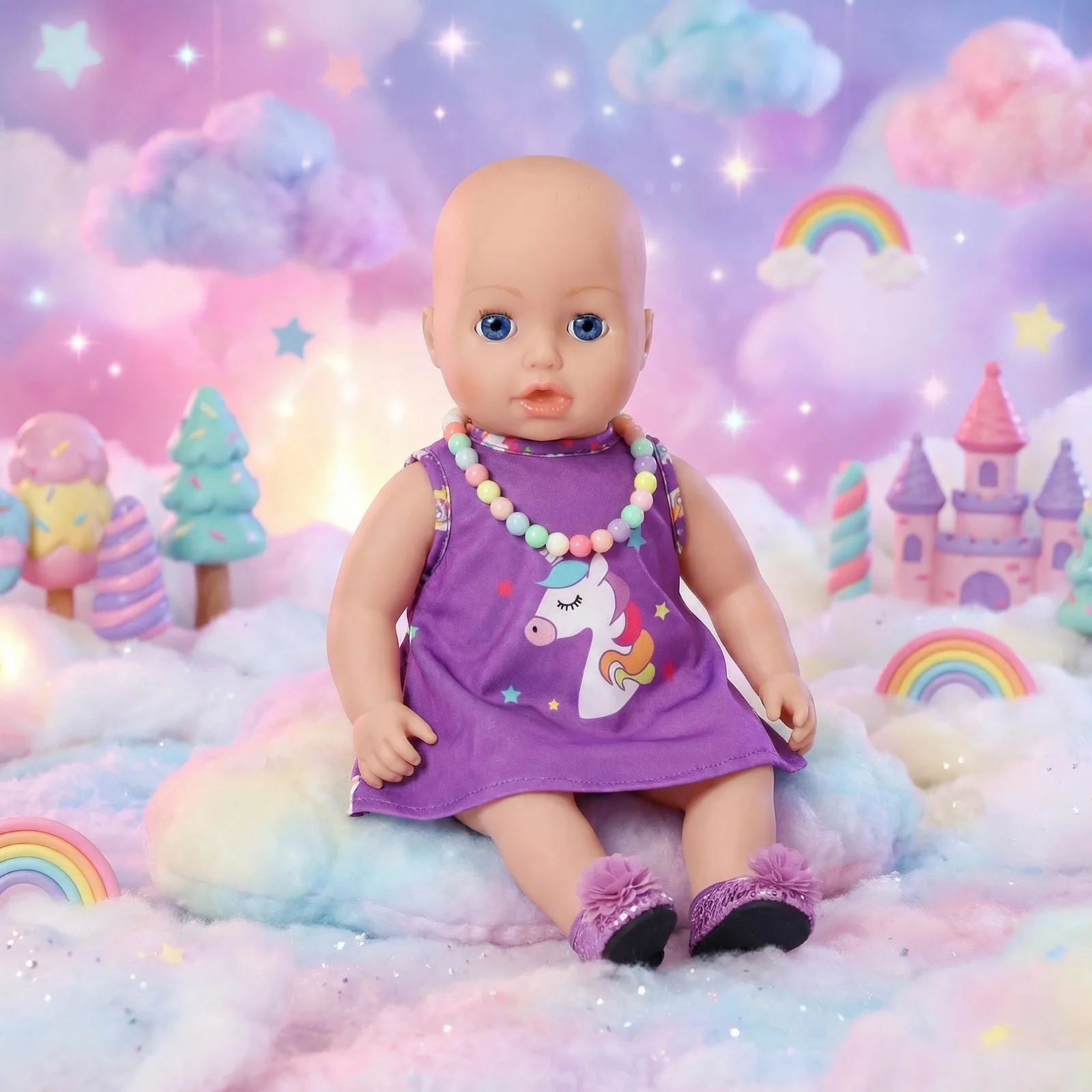4 Pcs/Set Purple dress set For 43 Cm Born Baby Reborn Doll Clothes Accessories 18 Inch Doll Girls Toys Our Generation Nenuco