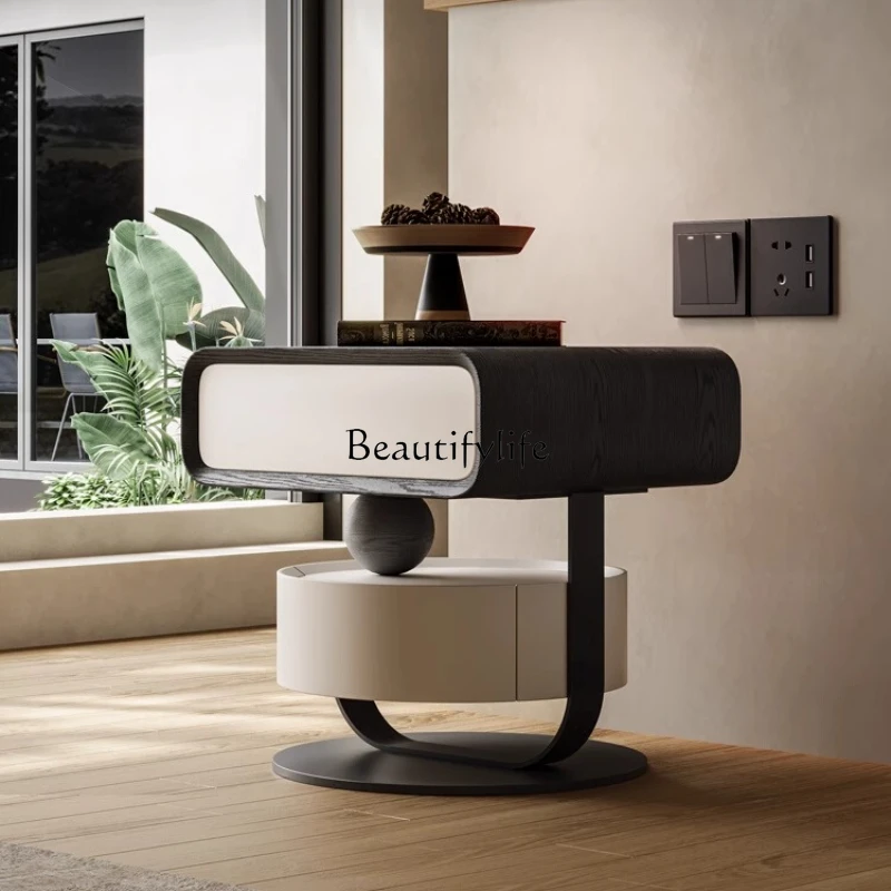 

Bedside table shelf simple modern 2025 new creative Italian bedside table