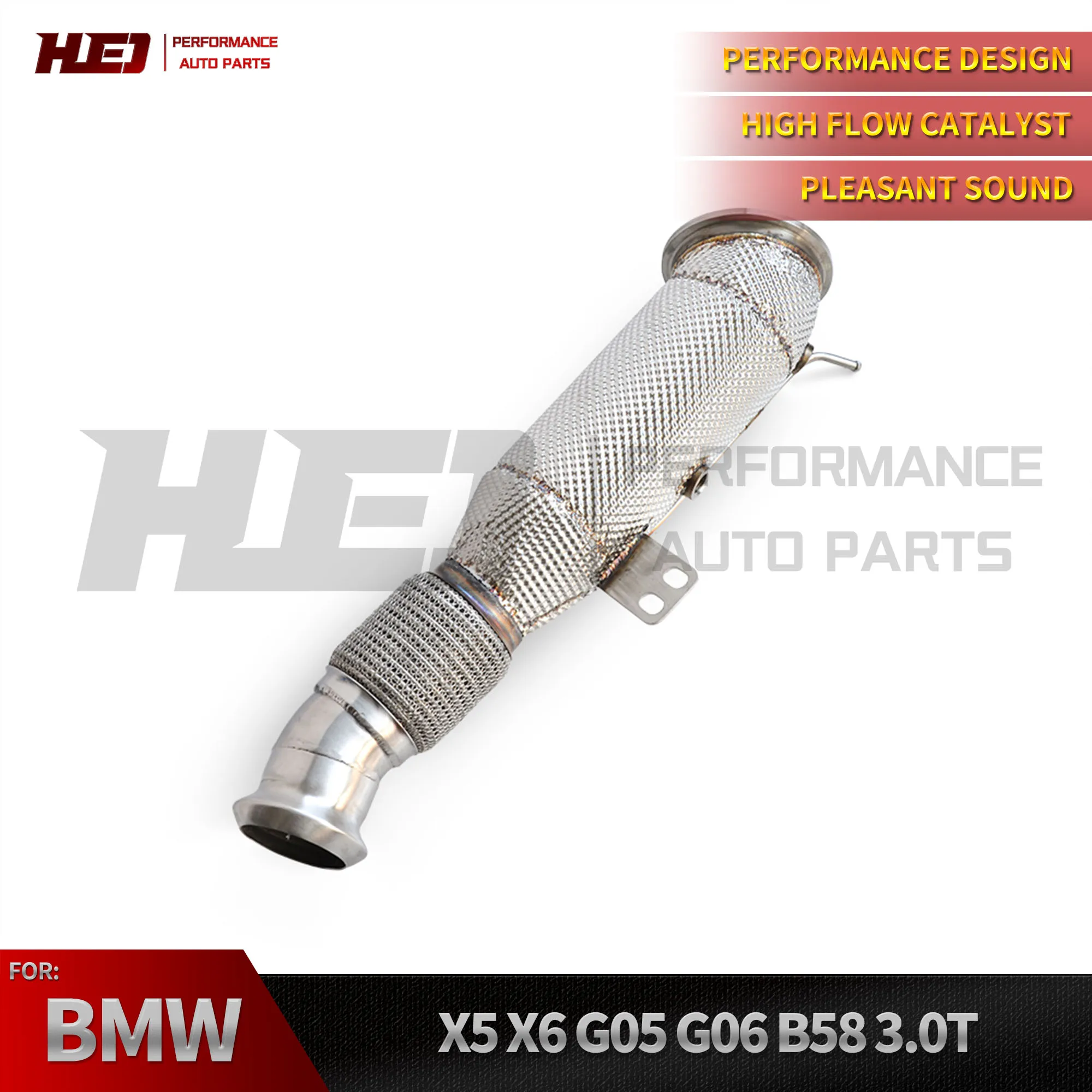 Tubo de Escape HEO para BMW X5 X6 3.0T 2020-2022, Tubo de Escape con Convertidor Catalítico B58 G05 G06