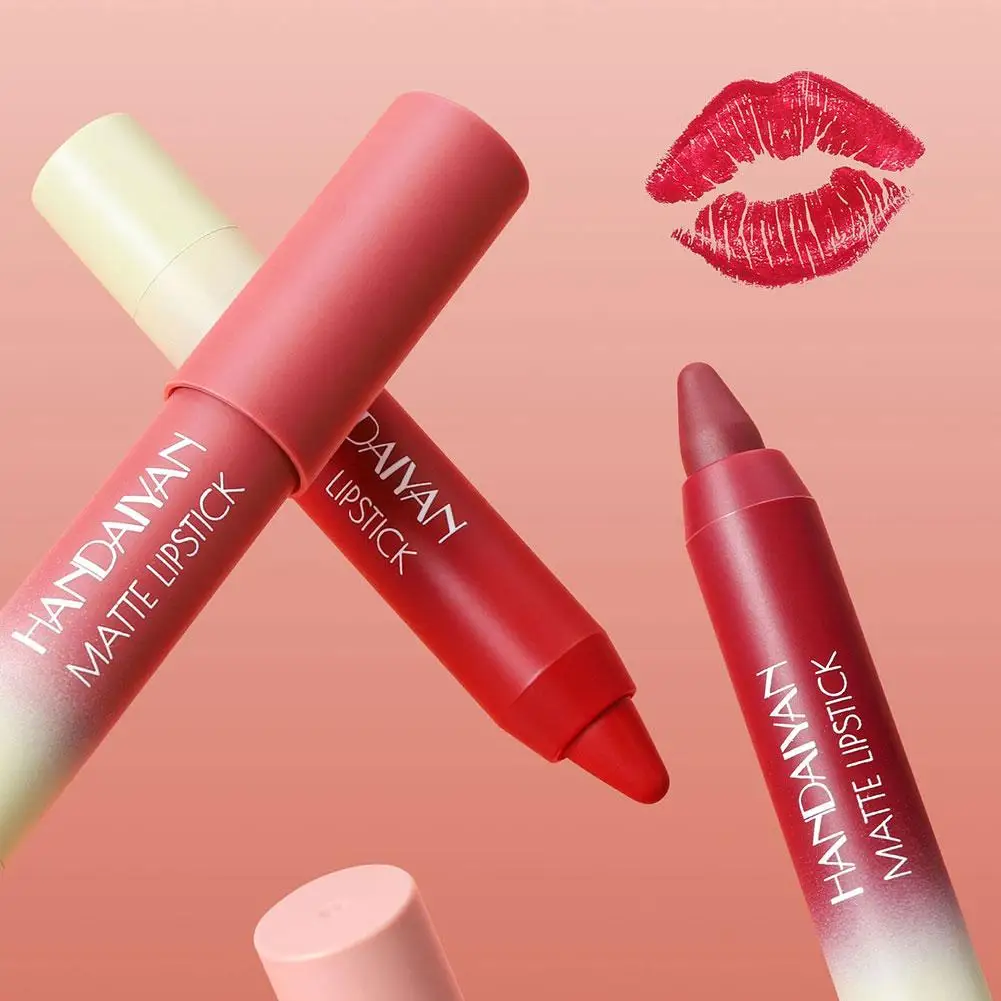 Rossetto opaco impermeabile 8 colori Velluto Lip Liner Tazza antiaderente a lunga durata Pastello per labbra Penna per trucco sexy setosa