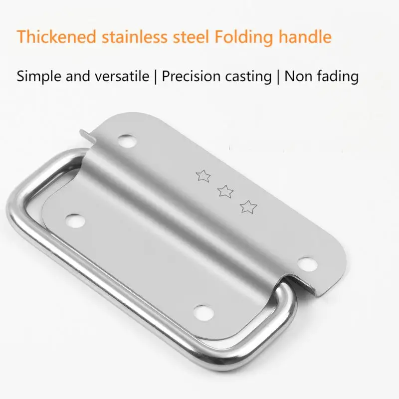 

1Pcs Stainless steel invisible folding handle cabinet door handle drawer pull ring wooden box toolbox handle pull buckle