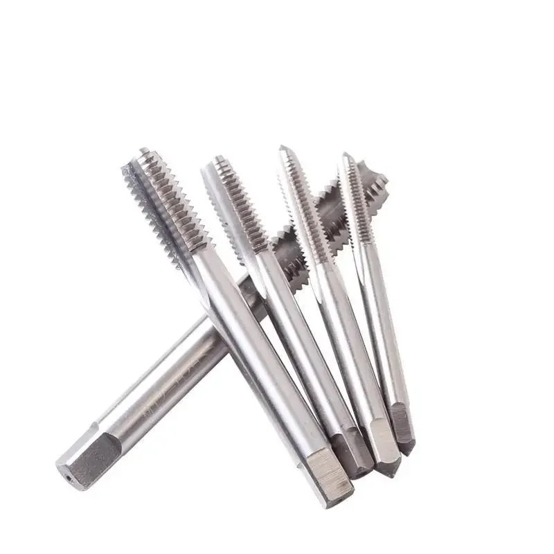 High Quality Taps Straight Flute Machine Screw Taps And Die Set Silvery For Material Iron Copper Mater Hss Taps 1/8-5/16