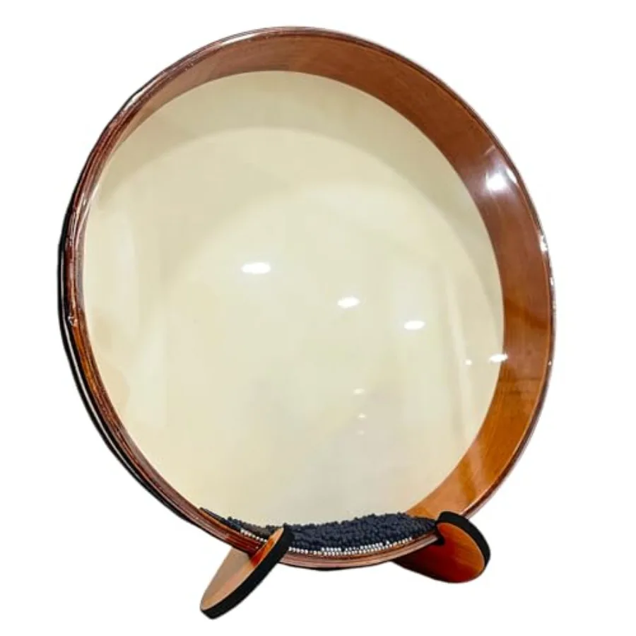 

16-дюймовый деревянный волновой барабан из овечьей кожи для звукотерапии, инструмент для йоги, медитации, снятия стресса и балансировки энергии