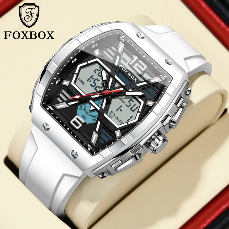 Luxury Brand FOXBOX Men Sports Watches Digital Quartz Wristwatches Alarm Waterproof Military Chrono Relogio Masculino Clock Mens