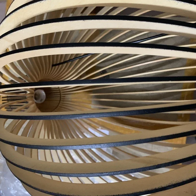 Hand-made Wooden Birdcage Pendant Lamp Netherlands Home Decoration E27 Suspension Light Indoor Led Lighting For Dining Room Bar