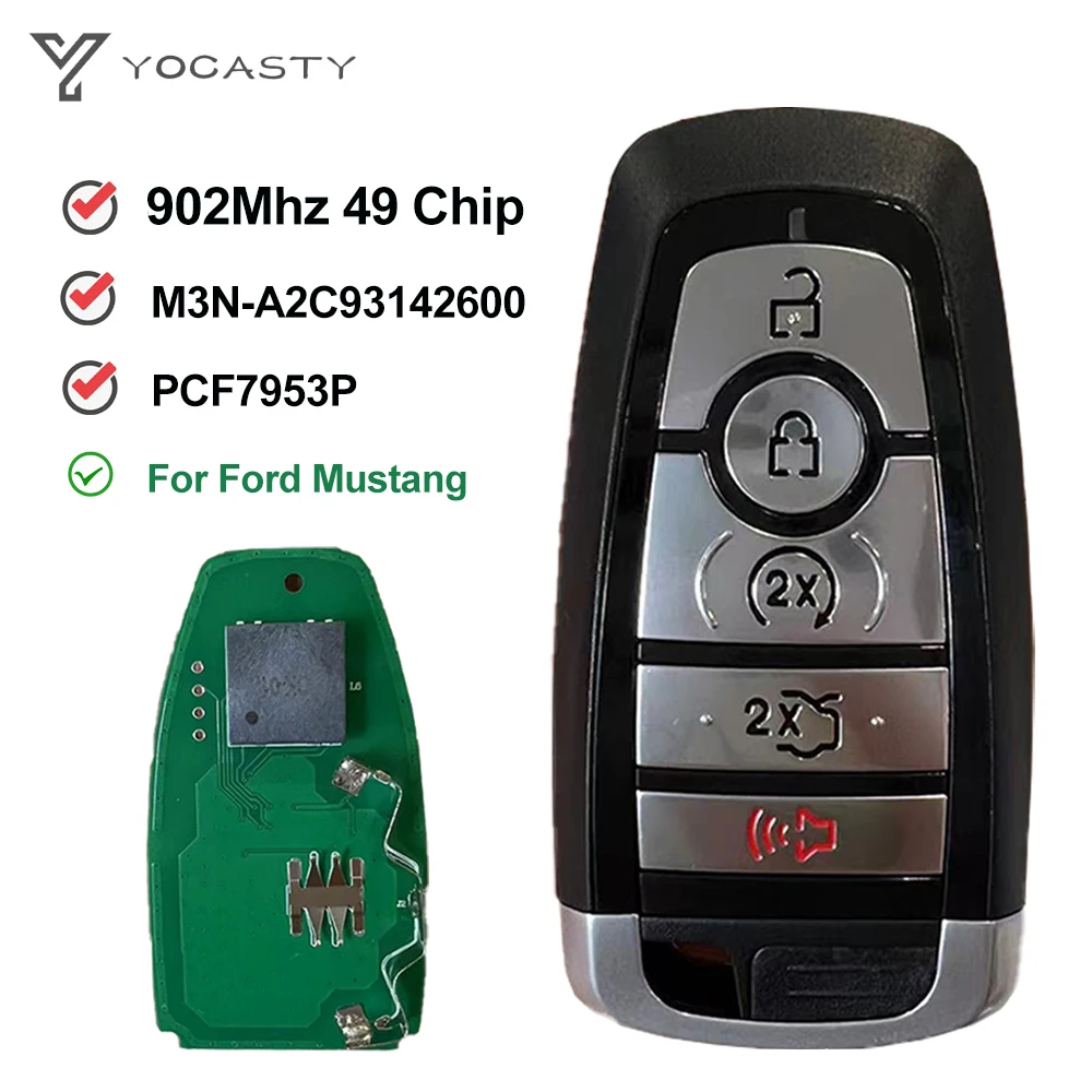 

YOCASTY M3N-A2C93142600 Smart Keyless Key With 902 Mhz PCF7953P 49 Chip For Ford Edge Explorer Expedition Fusion Mondeo Mustang