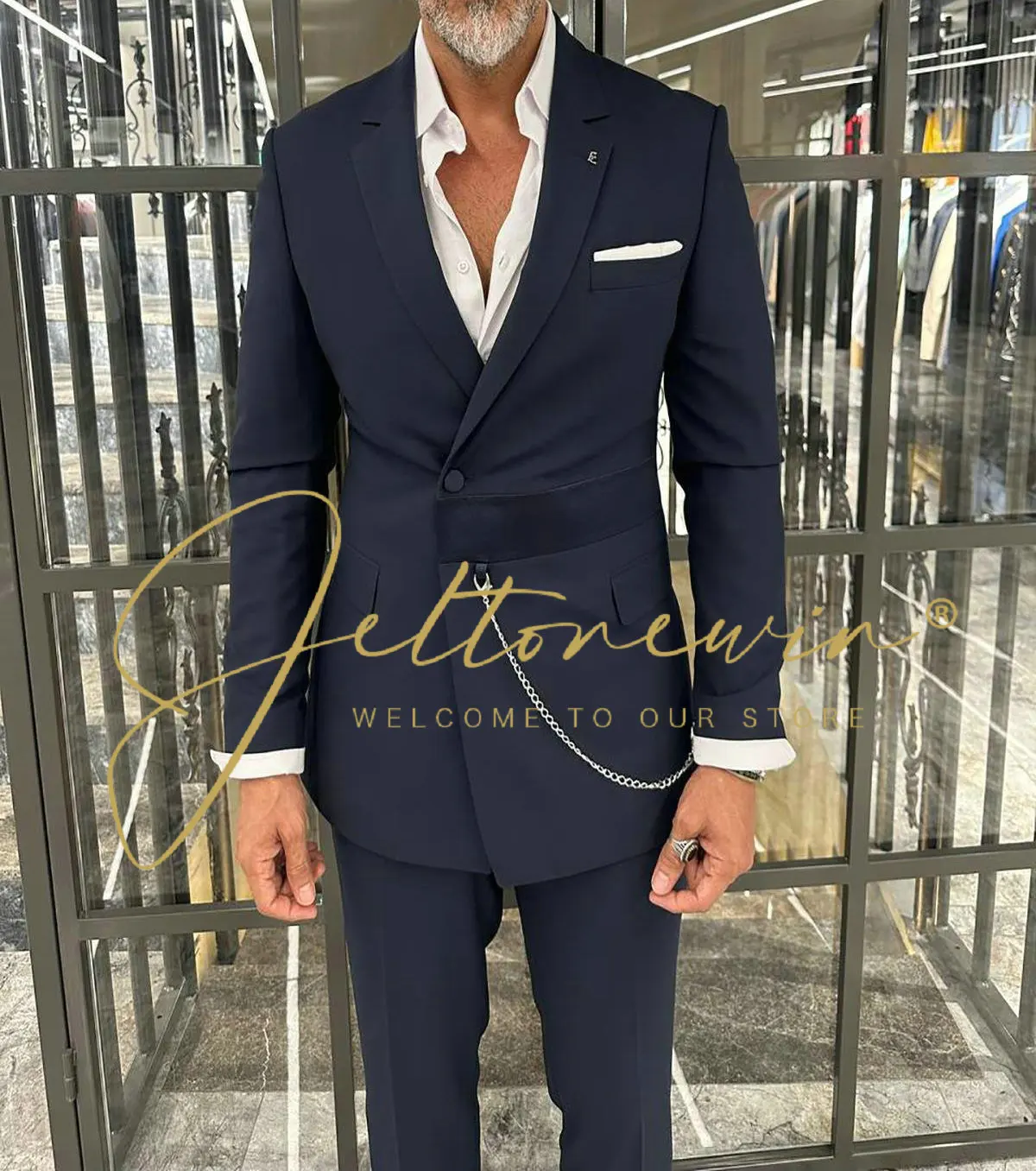 Boutique (Blazer + Trousers) Men's British Style Elegant Fashion High-end Simple Casual Gentleman Best Man Suit Two-piece Suit