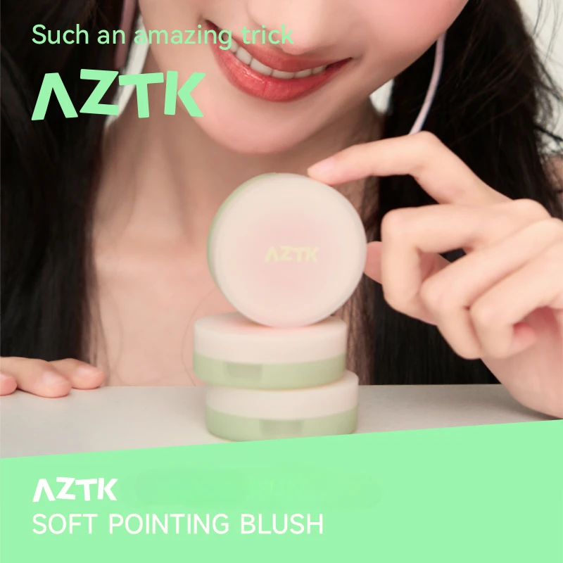 AZTK Air Cushion Powder Blusher Paste Brightens Expansion Color Matt Atmosphere Feeling Portable Longlasting Natural Face Makeup