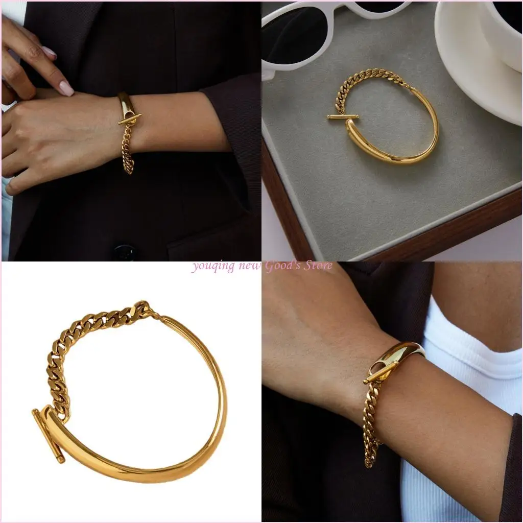 

57QA Современный сращенный браслет OT с застежкой, повседневные элегантные наручные украшения