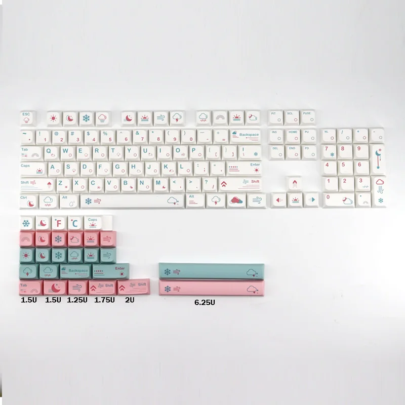 Mechanical Keyboard Weather Keycaps PBT XDA Profile 132 keys-set keycap With 2U 1.75U Shift GK61 GK64 980