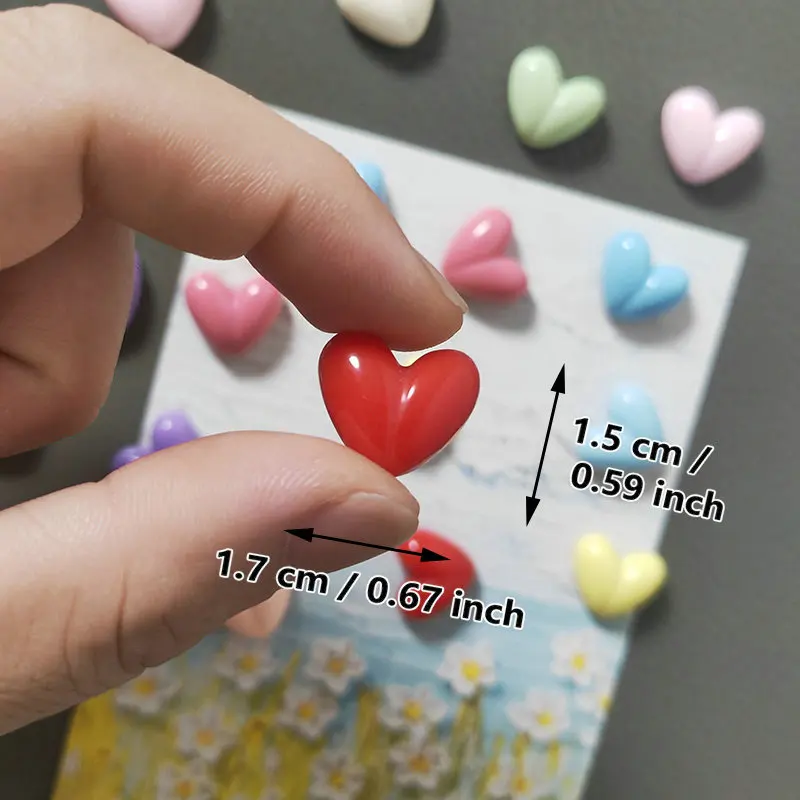 10pcs Mixed Colors Love Heart Shape Fridge Magnets Message Board Magnetic Refrigerator Sticker Room Home Decor