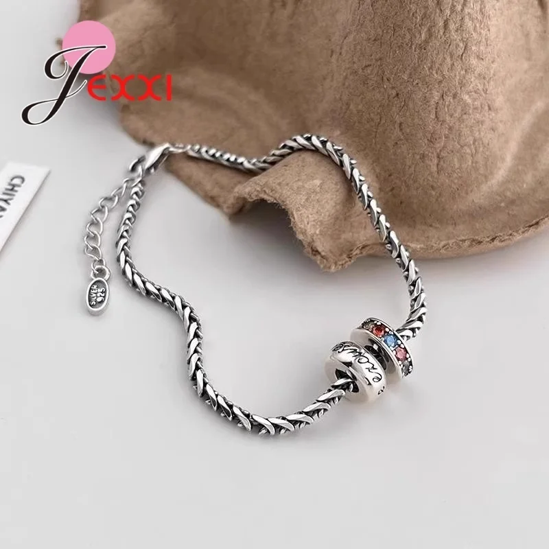

Original Sterling Silver S925 Crystal Cubic Zircon Bead Charm Bracelet for Woman Jewelry Making Accessory Dropship Wholesale