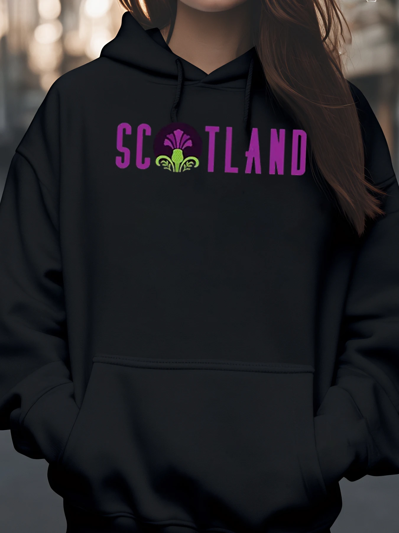 اسكتلندا الشوك طباعة هوديي هالوين زي ملابس الحفلات النسائية عارضة البلوز