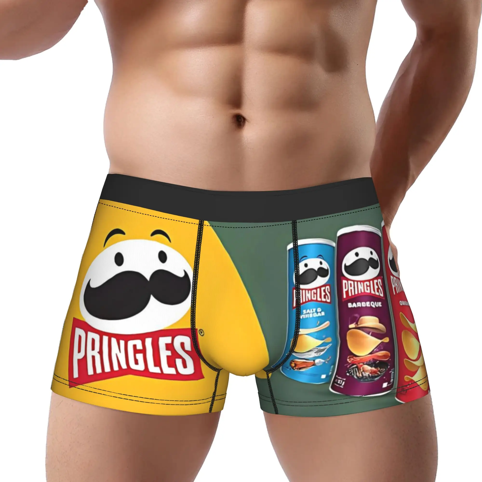 Pringles 1 Calzoncillos transpirables Ropa interior para hombre Pantalones cortos estampados Calzoncillos tipo bóxer