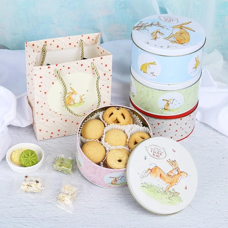 Fashion Cartoon Baking Floral Cookie Cakes DIY Cute Tin Storage for Children Gifts Dessert Home Decoration Candy Cookie Gift Box