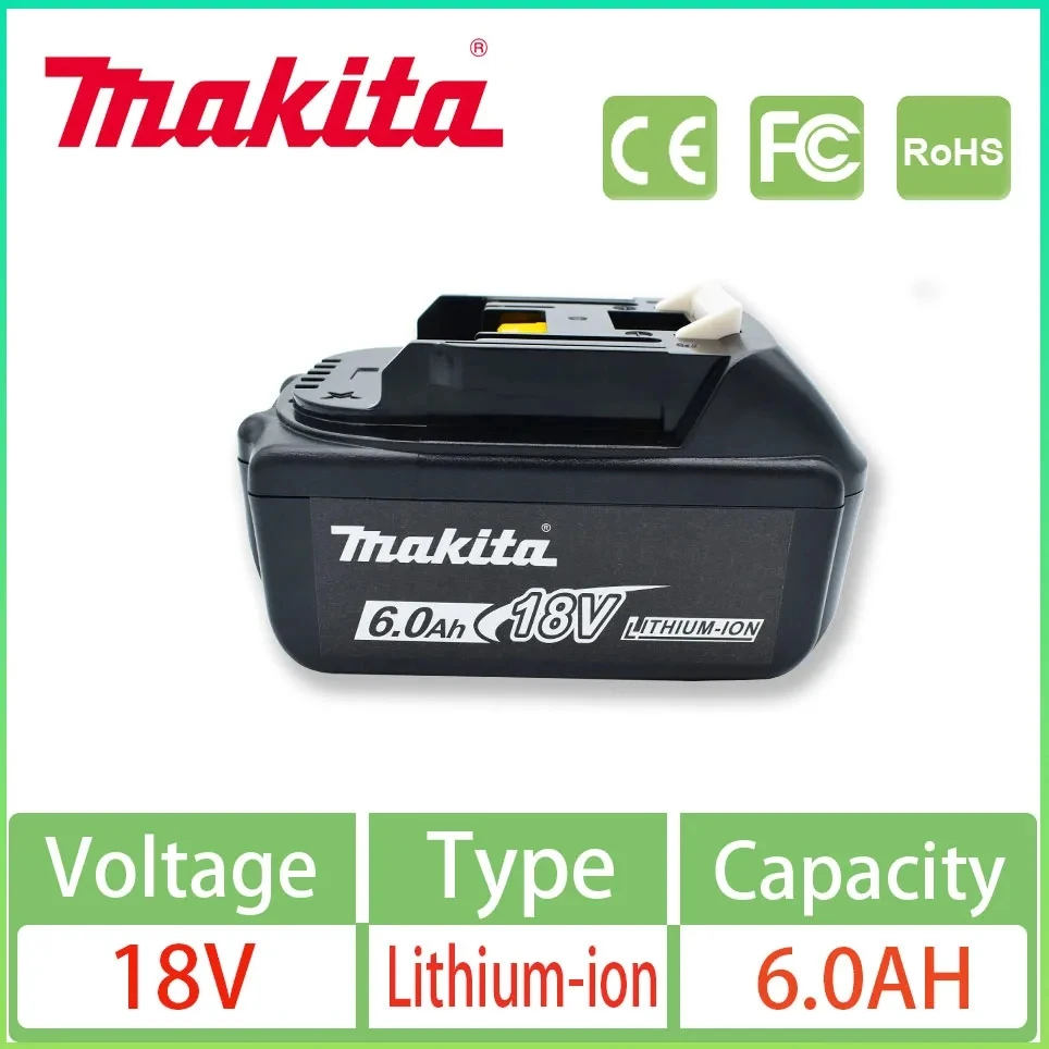 

Makita Original 18V 6000MAH Rechargeable Power Tool Battery LED Lithium Ion Replacement LXT BL1860B BL1860 BL1850 BL1840