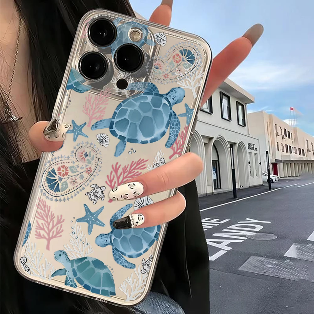 Summer Cartoon Turtle Pattern Phone Case For OPPO Realme C67 C65 C63 C55 C53 C35 C30 C11 12 10 9 8 7 6 5 3 Pro Plus 4G 5G Cover