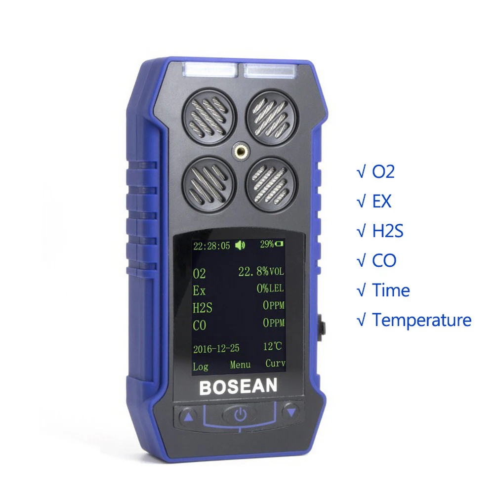 Imagem -02 - Analisador de Gás Multifuncional Portátil O2co2h2s e ex Dispositivo de Medição Detector de Co2 Testador de Gás Combustível