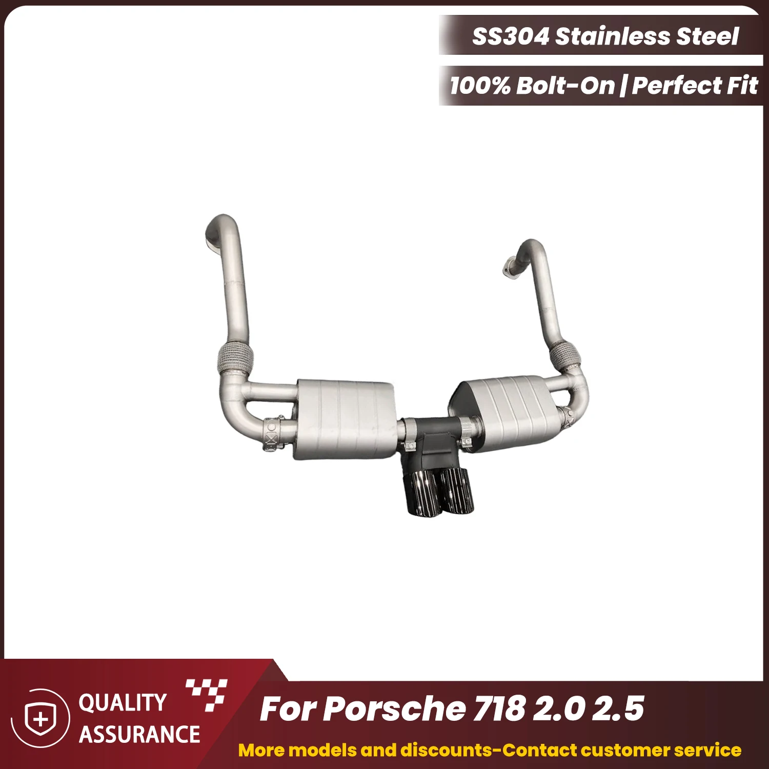 

Stainless Steel Catback Exhaust ECCF for Porsche 718 2.0 2.5 Aggressive Sound Plug & Play No Tuning Warranty Safe