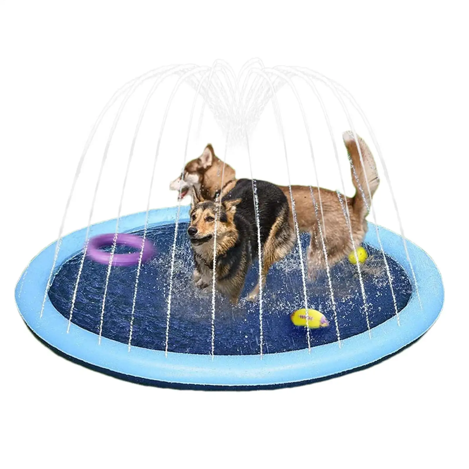 100/150cm Summer Pet Swimming Pool Inflatable Water Sprinkler Pad Play Cooling Mat Outdoor Interactive Fountain Toy For Dogs