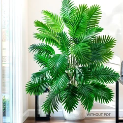 52-125cm/49.2in  Artificial Palm Tree Tropical Fake Plant Green Plastic Palm Leaf Branches Suitable for Home Garden Decoration