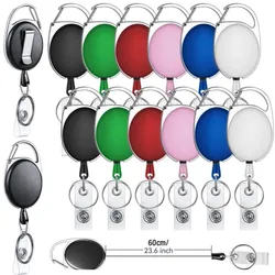 Retractable Badge Reel Holders, Metal Heavy Duty With Carabiner Belt Clip And Key Ring For ID Card Name Holder And Keychain