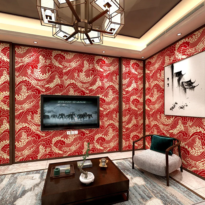 ورق حائط كلاسيكي بتصميم كلاسيكي على الطراز الصيني الجديد لمطعم الفندق وغرفة خاصة وديكور حائط لخلفية بيت الشاي #4
