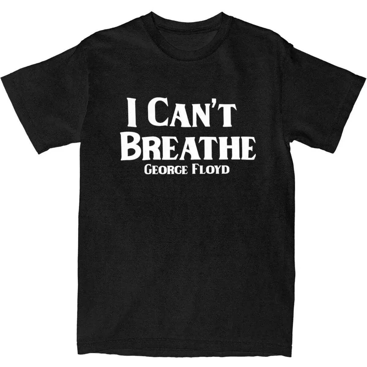 

I Cant Breathe George Floyd White Geek Letter T-Shirt Men's African American Y2K Casual Cotton T-Shirts Summer O Neck Tees Tops