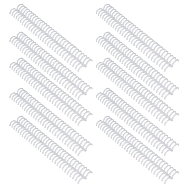 10 Pcs Binding Comb 19mm 30 Ring 150 Sheet Capacity Plastic Comb Binding Spines For A4 B5 A5 Paper Transparent