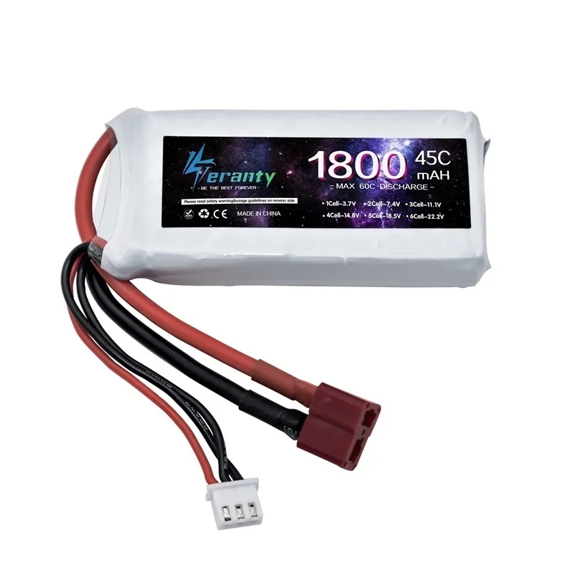 Batteria LiPo 7.4V 1800mAh 2S 45C per RC auto Quadcopter elicottero barca droni pezzi di ricambio batteria 7.4V con spina T JST XT30 XT60