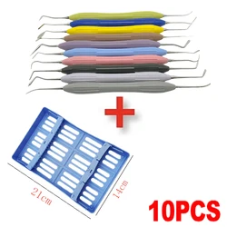 Dental Resin Filler Filling Spatula Kit Aesthetic Repair Set Placement Box Dentistry Silicone Handle with Sterilization Box
